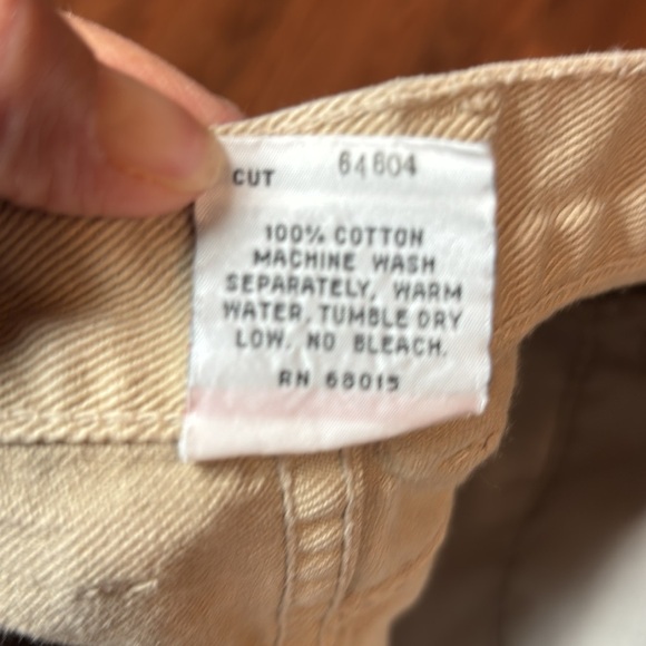 Bongo 90s High Rise Tan Jean Shorts, khaki denim, 9 - Picture 7 of 10